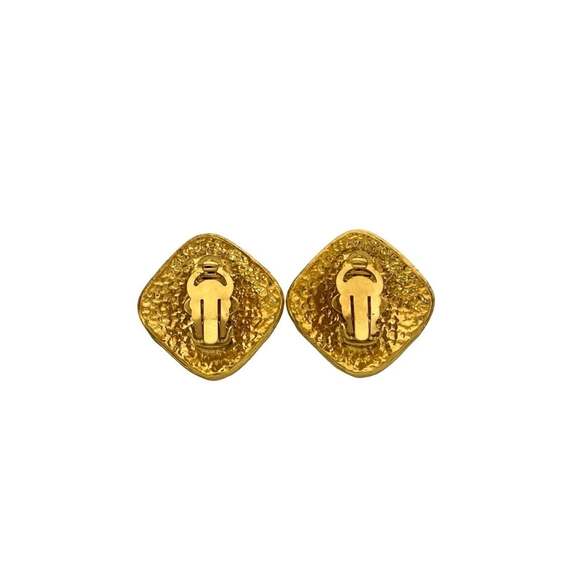 CHANEL Authentic Vintage Gold Logo Earrings
